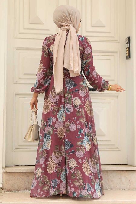  Dark Dusty Rose Long Sleeve Dress 279083KGK